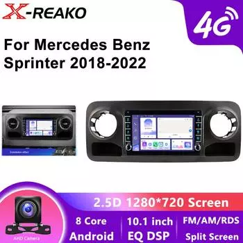 Android 13 для Mercedes Benz Sprinter 2018-2022 GPS 4G 8-ядерный беспроводной Bluetooth Apple Carplay Мультимедиа Автомобильное радио Сенсорный экран Стерео 8 core 4GB+64GB