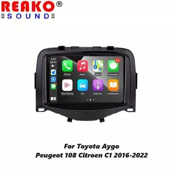 Android 13 для Toyota Aygo Peugeot 108 Citroen C1 2016 - 2020 Автомобильное радио Мультимедиа GPS Навигация Carplay Авто Плеер DSP DVD 4-core 1+32CP