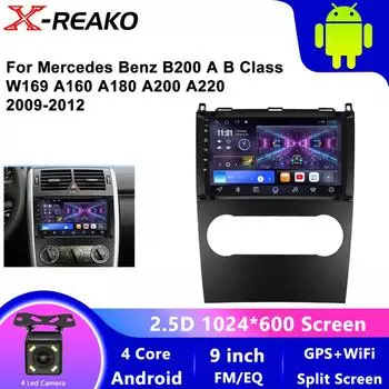 Android 13 GPS автомобильное радио мультимедиа головное устройство для Mercedes Benz B200 AB Class W169 A160 A180 A200 A220 2009-2012 BT радио 4 core 1GB+32GB carplay