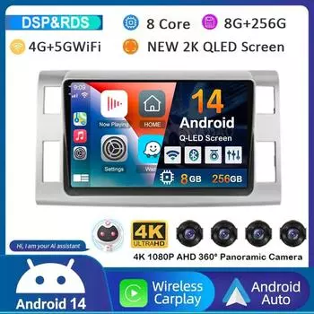 Android 14 Auto Carplay автомобильное радио для Toyota Previa 3 III XR50 Estima 2006-2019 Мультимедиа Navi GPS плеер стерео головное устройство DSP