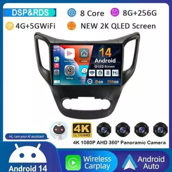 Android 14 Carplay автомобильное радио для Changan CS35 2013-2017 Автомагнитола GPS Мультимедийный плеер Навигация WiFi+4G Головное устройство 360 Камера