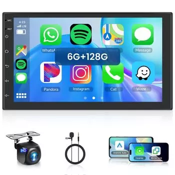 Android 2 DIN Car Audio Wireless CarPlay и Wireless Android Hodozzy 7-дюймовый сенсорный экран Car Audio Double DIN Car Radio 8 Core Bluetooth 2 Din GPS