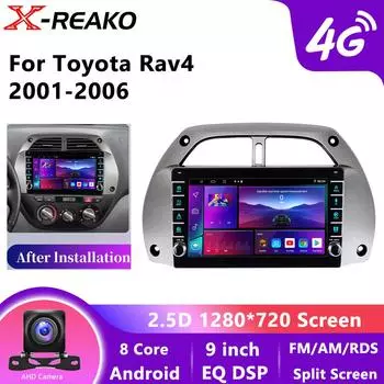 Android 2Din автомобильный радиоприемник мультимедиа видеоплеер навигация 4G 8Core GPS для Toyota RAV4 2001-2006 Carplay головное устройство 8 core 4GB+64GB