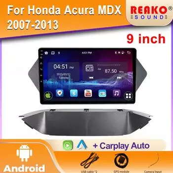 Android 2K автомобильное радио для Honda Acura MDX 2007-2013 Видео Мультимедиа Bluetooth Плеер Навигация 4G GPS Carplay стерео 4 core 1GB+32GB carplay