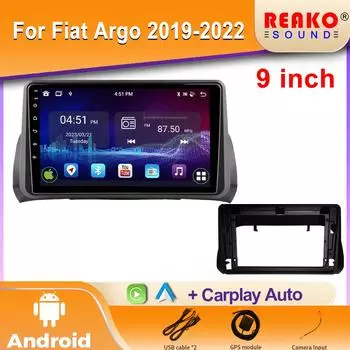 Android 2K Car Radio для Fiat Argo 2019 2020 2021 2022 Видео Мультимедийный Плеер Навигация Стерео GPS 4G Carplay Авторадио 4 core 1GB+32GB carplay