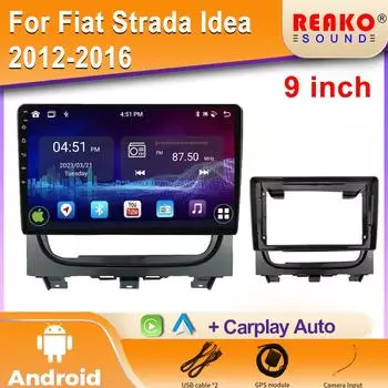 Android 2K Car Radio For Fiat Strada idea 2012 2013-2016 Мультимедийный Bluetooth Плеер Навигация 4G GPS Carplay стерео 4 core 1GB+32GB carplay