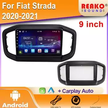 Android 2K Car Radio For Fiat Strada 2020 2021 2022 Видео Мультимедийный Плеер Навигация Стерео GPS Carplay Авторадио 4 core 1GB+32GB carplay