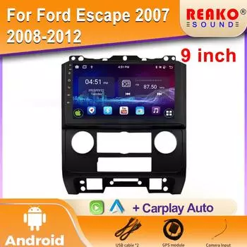 Android 2K Car Radio For Ford Escape 2007 2008-2012 Видео Мультимедиа Bluetooth Плеер Навигация GPS 4G Carplay стерео 4 core 1GB+32GB carplay