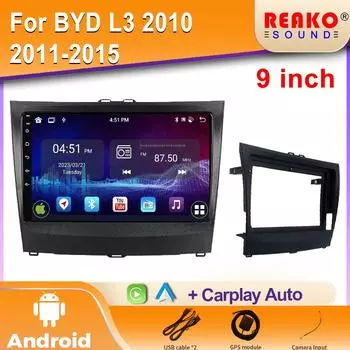 Android 2K IPS автомобильное радио для BYD L3 2010 2011-2015 Видео Мультимедиа Bluetooth Плеер Навигация 4G GPS Carplay стерео 4 core 1GB+32GB carplay