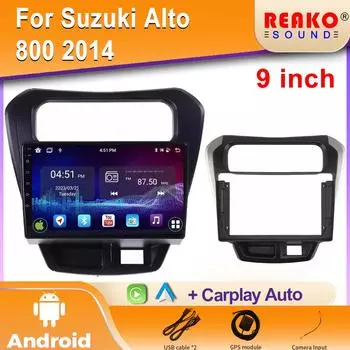 Android 2K IPS автомобильное радио для Suzuki Alto 800 2014 Видео Мультимедиа Bluetooth Плеер Навигация 4G GPS Carplay стерео 4 core 1GB+32GB carplay
