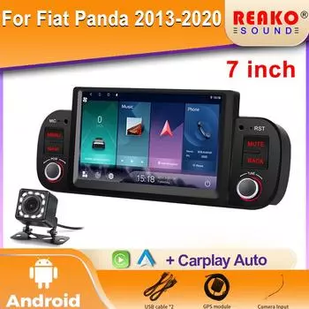 Android 7 автомобильный радиоприемник мультимедийный проигрыватель для Fiat Panda 2013-2020 Carplay Android Auto GPS DSP 1din Android головное устройство 4 core 2GB+32GB carplay