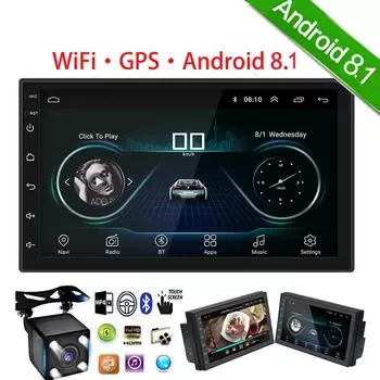 Android 8.1 GPS Автомобильная стереосистема 2Din Радио 7-дюймовый сенсорный экран Автомобильный MP5-плеер с Bluetooth WIFI GPS FM NOS