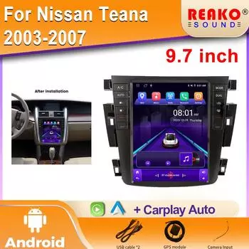 Android 9,7-дюймовый автомобильный GPS-магнитола с навигацией для Nissan Teana J31 2003-2007 230JK 230jm samsung sm7 4 core 2GB+64GB carplay