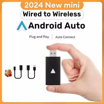 Android Auto беспроводной адаптер Mini Body Smart AI Box Car OEM проводной Android Auto для беспроводного USB-донгла Bluetooth Wifi Spotify 365 days Warranty