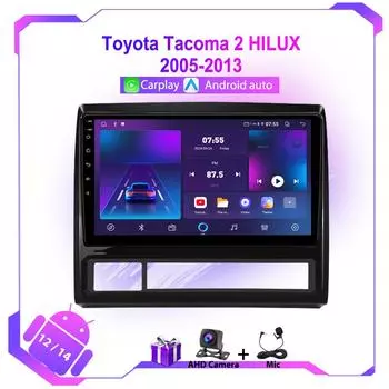 Android Auto Car Radio для Toyota Tacoma 2 Hilux 2005-2013 Мультимедийный проигрыватель 4G WIFI Авторадио Беспроводной Carplay GPS Navi Stereo