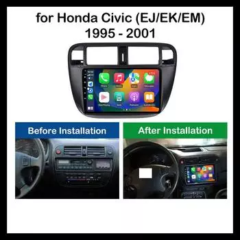Android Auto Car Radio Multimedia Player Левый руль для Honda Civic (ЭЖ/ЭК/ЭМ) 1995 - 2001 GPS-навигация Беспроводная Carplay 4-core 1+32CP