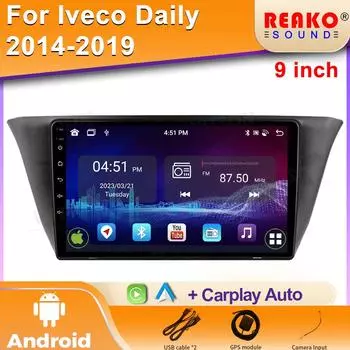 Android Auto Car Radio Video Multimedia Player для Iveco Daily 2013-2021 CarPlay Navigation GPS Autoradio IPS Touch Screen 4 core 1GB+32GB carplay