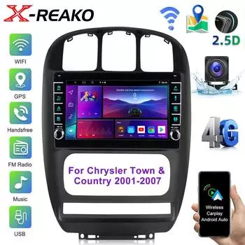 Android Auto для Chrysler Voyager RG RS Town Country RS 2001 - 2007 Carplay стерео видеоплеер мультимедиа радио GPS 4G 8Core навигация 8 core 4GB+64GB