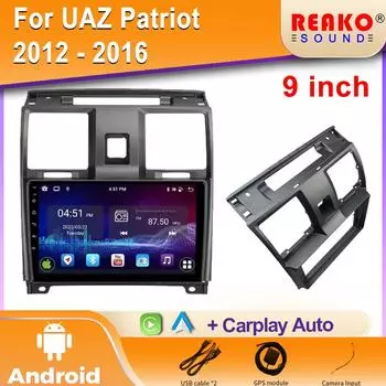 Android Auto для УАЗ Патриот 2012 - 2016 Android автомобильный мультимедиа видеоплеер GPS навигация BT WIFI HDR IPS экран 2Din 4 core 1GB+32GB carplay