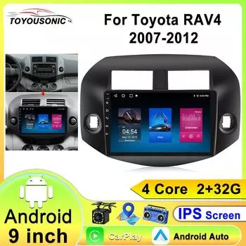 Android Auto Интеллектуальное автомобильное радио для Toyota RAV4 3 XA30 2007-2012 Мультимедийный проигрыватель 2 Din Стерео Экран GPS Навигация Carplay