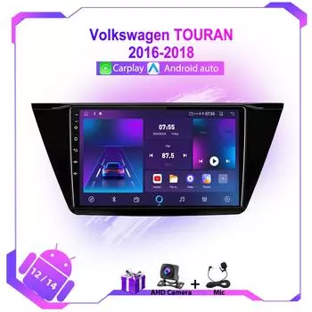 Android Auto WIFI 4G Carplay для Volkswagen Touran 2016-2018 Автомобильный Радио Стерео Мультимедиа Видео Плеер GPS Навигация DSP Нет 2din