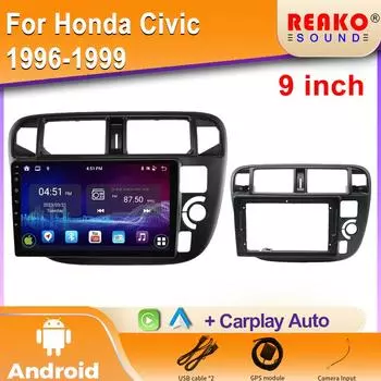 Android автомагнитола для Honda Civic 1996 1997 1998 1999 GPS навигация видео Мультимедийный проигрыватель магнитофон carplay 4 core 1GB+32GB carplay