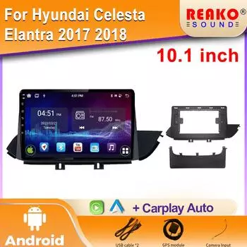 Android автомагнитола для Hyundai Celesta Elantra 2017 2018 стерео GPS навигация видео Мультимедийный проигрыватель магнитофон 4 core 1GB+32GB carplay