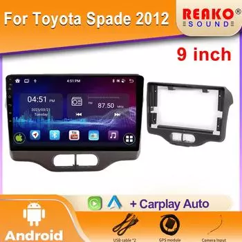 Android автомагнитола для Toyota Spade 2012 стерео GPS навигация видео Мультимедийный проигрыватель магнитофон carplay 4 core 1GB+32GB carplay