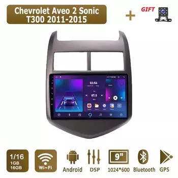 Android автомобильное радио для Chevrolet Aveo 2 Sonic T300 2011-2015 мультимедийный проигрыватель головное устройство стерео GPS навигация BT WIFI 1+16 ГБ 1+16GB