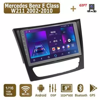 Android автомобильное радио для Mercedes Benz E Class W211 2002-2010 мультимедийный проигрыватель головное устройство стерео GPS навигация BT WIFI 1+16 ГБ 1+16GB
