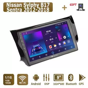 Android автомобильное радио для Nissan Sylphy B17 Sentra 2012-2018 мультимедийный проигрыватель головное устройство стерео GPS навигация BT WIFI 1+16 ГБ 1+16GB