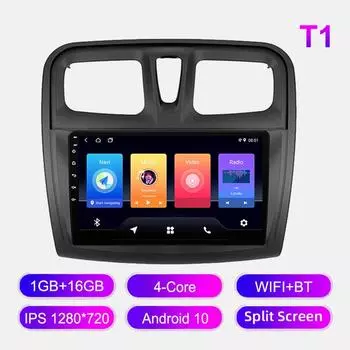 Android автомобильное радио для Renault Logan Sandero 2014-2017 мультимедийный проигрыватель головное устройство стерео GPS навигация BT WIFI 1+16 ГБ 1+16GB