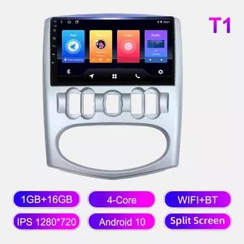 Android автомобильное радио для Renault Logan Sandero 1.6 2008 -2012 мультимедийный проигрыватель головное устройство стерео GPS навигация BT WIFI 1+16 ГБ 1+16GB
