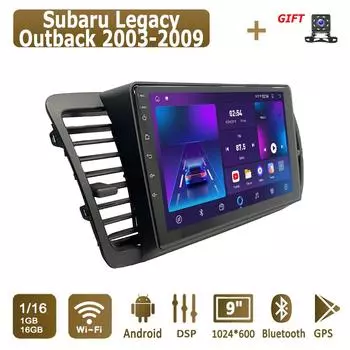 Android автомобильное радио для Subaru Legacy Outback 2003-2009 мультимедийный проигрыватель головное устройство стерео GPS навигация BT WIFI 1+16 ГБ 1+16GB