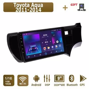 Android автомобильное радио для Toyota Aqua 2011-2014 мультимедийный проигрыватель головное устройство стерео GPS навигация BT WIFI 1+16 ГБ 1+16GB