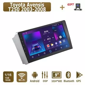 Android автомобильное радио для Toyota Avensis T250 2003-2008 мультимедийный проигрыватель головное устройство стерео GPS навигация BT WIFI 1+16 ГБ 1+16GB