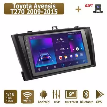 Android автомобильное радио для Toyota Avensis T270 2009-2015 мультимедийный проигрыватель головное устройство стерео GPS навигация BT WIFI 1+16 ГБ 1+16GB