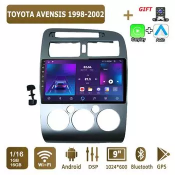 Android автомобильное радио для TOYOTA AVENSIS 1998-2002 мультимедийный проигрыватель головное устройство стерео GPS навигация BT WIFI 1+16 ГБ 1+16GB