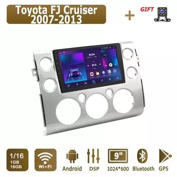 Android автомобильное радио для Toyota FJ Cruiser 2007-2013 мультимедийный проигрыватель головное устройство стерео GPS навигация BT WIFI 1+16 ГБ 1+16GB