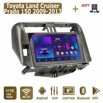 Android автомобильное радио для Toyota Land Cruiser Prado 150 2009-2013 мультимедийный проигрыватель головное устройство стерео GPS навигация BT WIFI 1+16 ГБ 1+16GB