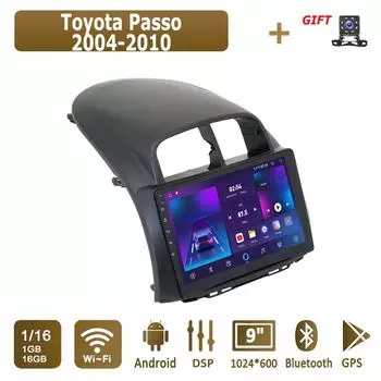 Android автомобильное радио для Toyota Passo 2004-2010 мультимедийный проигрыватель головное устройство стерео GPS навигация BT WIFI 1+16 ГБ 1+16GB