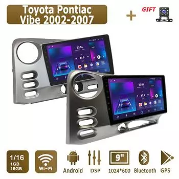 Android автомобильное радио для Toyota Pontiac Vibe 2002-2007 мультимедийный проигрыватель головное устройство стерео GPS навигация BT WIFI 1+16 ГБ 1+16GB,A