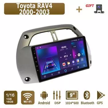 Android автомобильное радио для Toyota RAV4 2000-2003 мультимедийный проигрыватель головное устройство стерео GPS навигация BT WIFI 1+16 ГБ 1+16GB