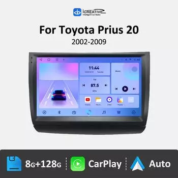 Android автомобильный мультимедийный радиоплеер для Toyota Prius 20 2002 - 2009 QLED GPS стерео DSP CarPlay WIFI Авто 2din DVD головное устройство