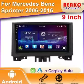 Android автомобильный стерео радиоплеер для Benz Sprinter Volkswagen Crafter 2006 - 2016 мультимедийный головной блок GPS навигация Carplay 4 core 1GB+32GB carplay