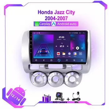 Android автомобильный стерео радиоприемник для Honda Jazz City 2004-2007 4G WIFI мультимедийный видеоплеер Carplay GPS навигация аудио FM Авторадио