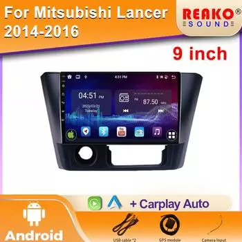 Android Car для Mitsubishi Lancer 2014-2016 Радио Авто Carplay Мультимедиа Головное Устройство GPS Навигация Экран Сенсорный 2din DVD IPS 4 core 1GB+32GB carplay