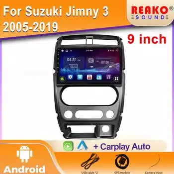 Android Car для Suzuki Jimny 3 2005-2019 Carplay Авто Радио Стерео Мультимедийный Плеер GPS Навигация 5G IPS DSP WIFI 2DIN DVD 4 core 1GB+32GB carplay