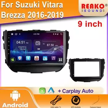 Android Car Radio 360 camera для Suzuki Vitara Brezza 2016-2019 GPS Auto Audio Player SPDIF 5G LTE NO DVD Receiver Bluetooth 4 core 1GB+32GB carplay