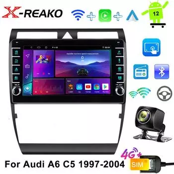Android Car Radio для Audi A6 C5 1997-2004 S6 1999-2004 RS6 2002-2006 Мультимедийный проигрыватель Carplay Auto Stereo 4G 8Core GPS DVD 8 core 4GB+64GB